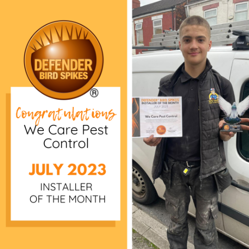 Defender® Installer of the Month | Kai from We Care Pest Control with their award