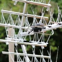 Defender® TV Aerial Bird Spikes installed to fully protect an aerial from pigeons 