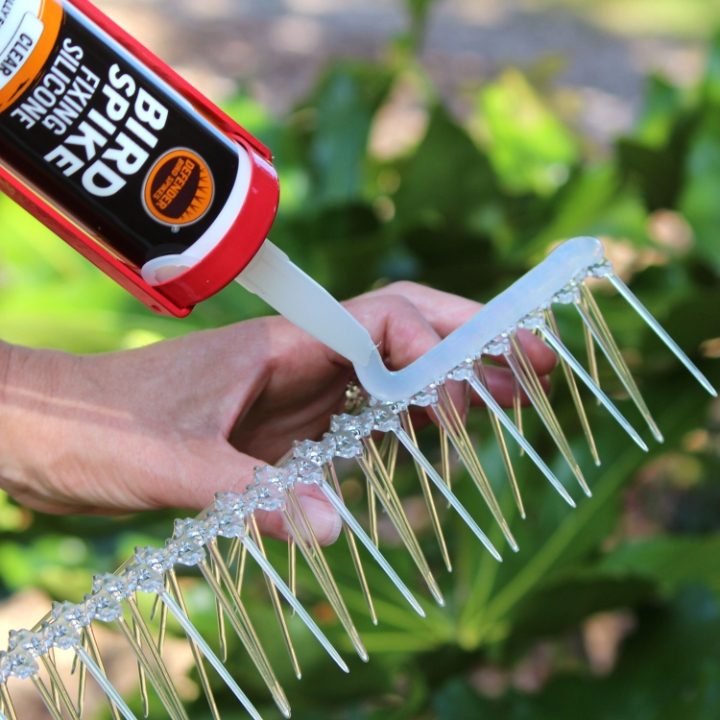 Defender® Thistle® Small Bird Spikes are easy to install with Defender Fixing silicone
