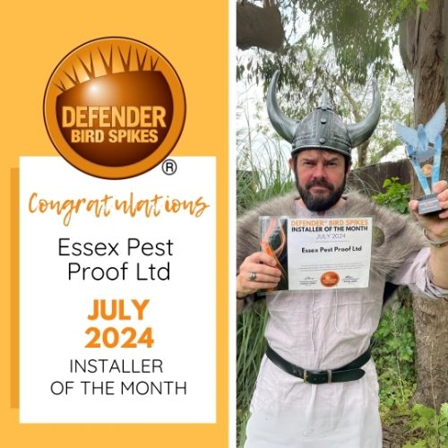 Essex Pest Proof Ltd - Winner Defender Bird Spikes Installer of the Month July