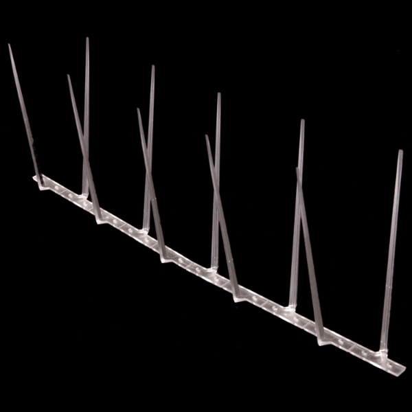 Defender Narrow Plastic Pigeon Spikes showing 33.3 cm length base - Side View